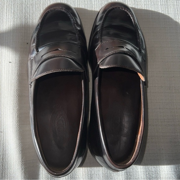 Tod's Penny Loafers Brown Leather Men's Size US 9M - Picture 11 of 14